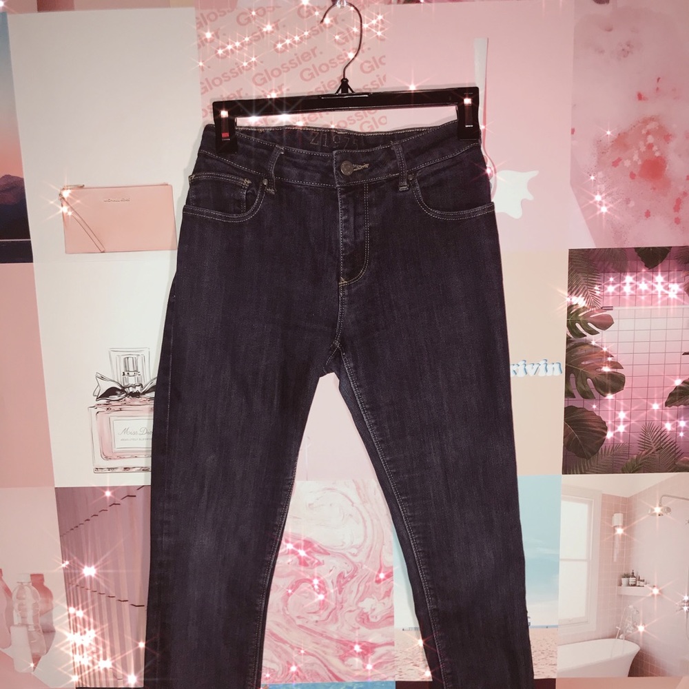 dark blue jeans